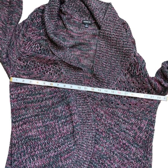 Torrid Womens Marled Open Front Shawl Collar Knit Cardigan Sweater Size Large - Picture 8 of 14
